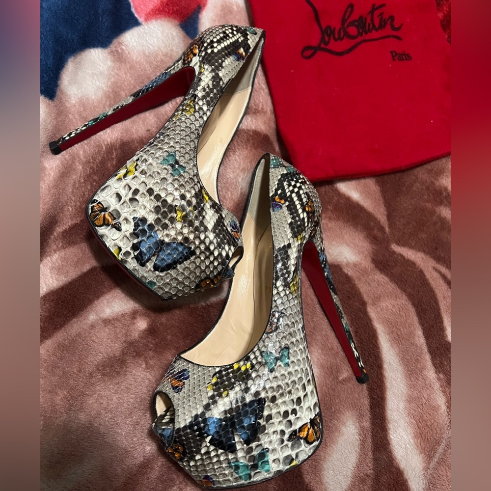 COPY - Christian Louboutin size 38 Python Butterfly stilleto I do not have the …